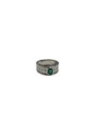 Anello Domar Donna in Oro bianco Smeraldi+Diamanti ANOR-286-280